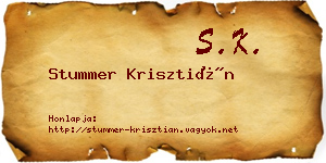 Stummer Krisztián névjegykártya